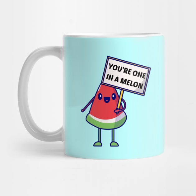 You're One In A Melon - Watermelon Pun by Allthingspunny